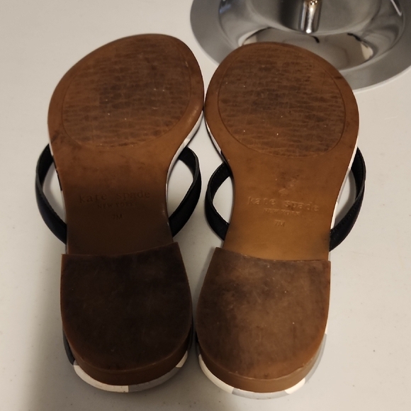 Kate Spade Black and White Check Sandals - Picture 3 of 7